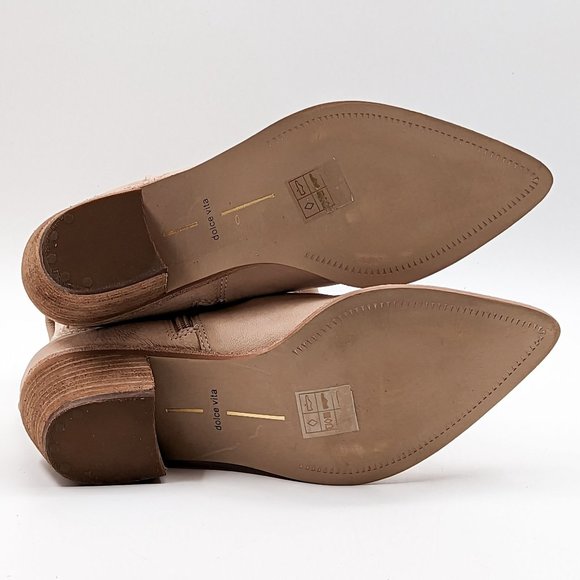 Dolce Vita Women Solei Western Cowgirl Leather Beige Suede Boots Size 8.5 - Picture 4 of 13